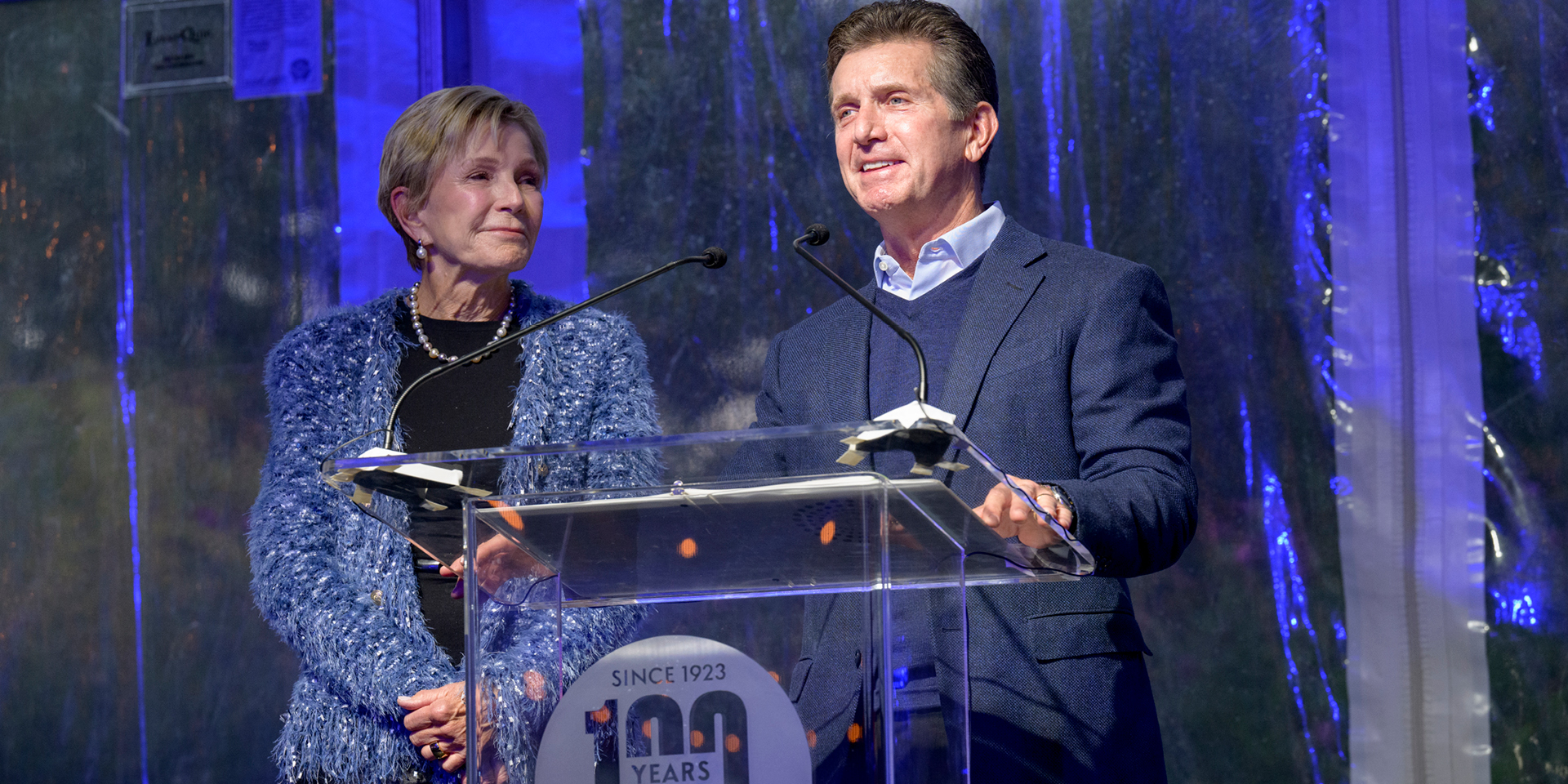 Speakers standing by the Centennial podium | Doylestown Health