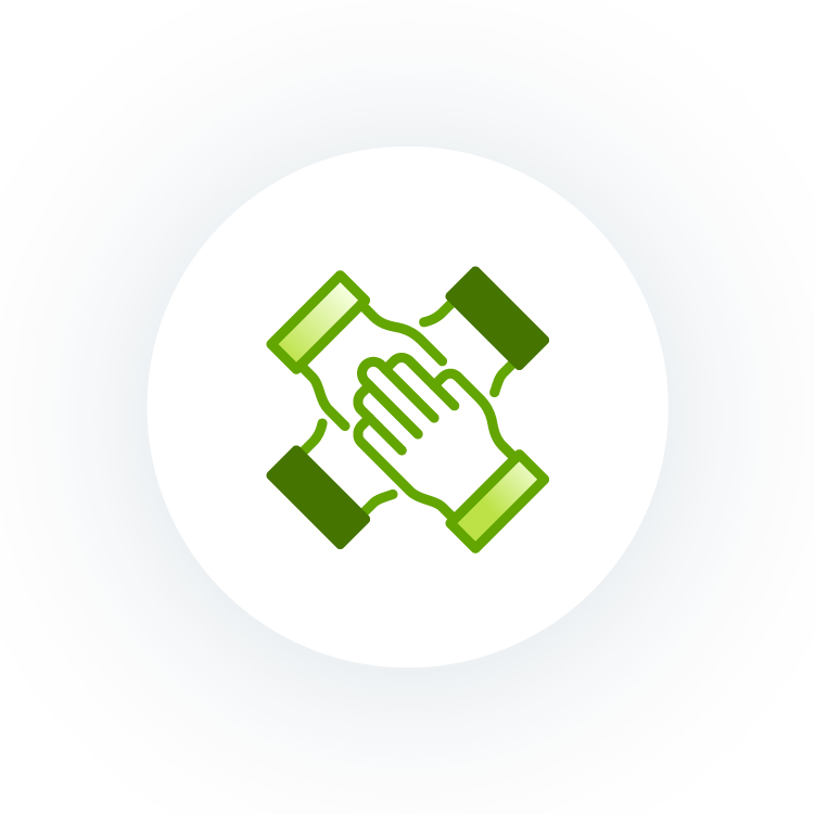 Advocacy Logo showing four hands | Doylestown Health
