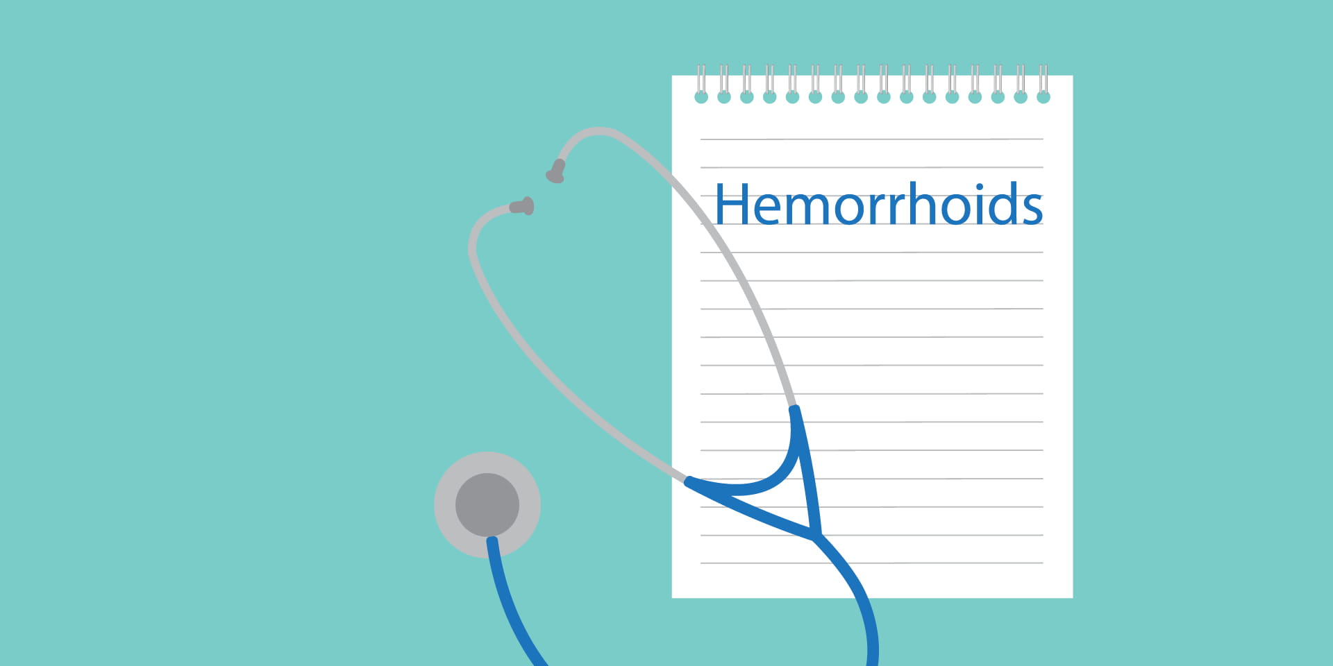 vector image of hemorrhoids written on clipboard next to stethoscope