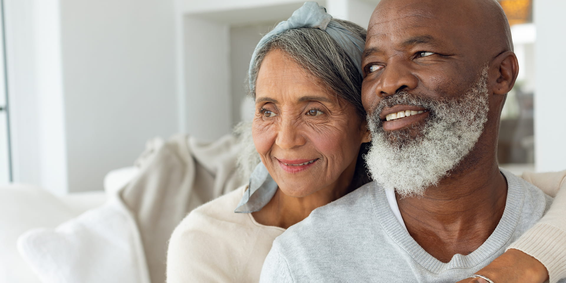 Woman and Man smiling 