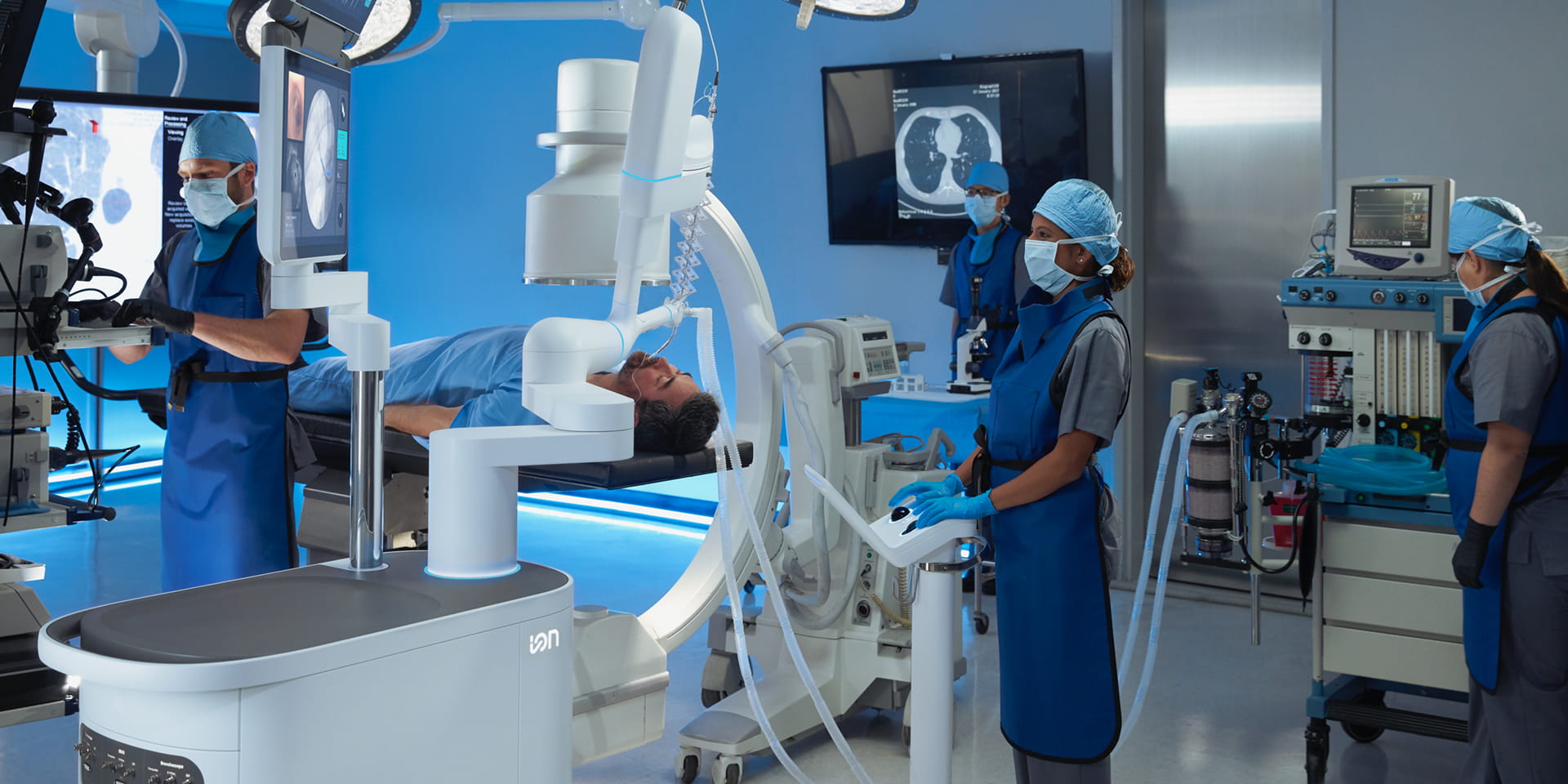 Ion Robotic Equipment Room and Technicians with a PAtient | Doylestown Health