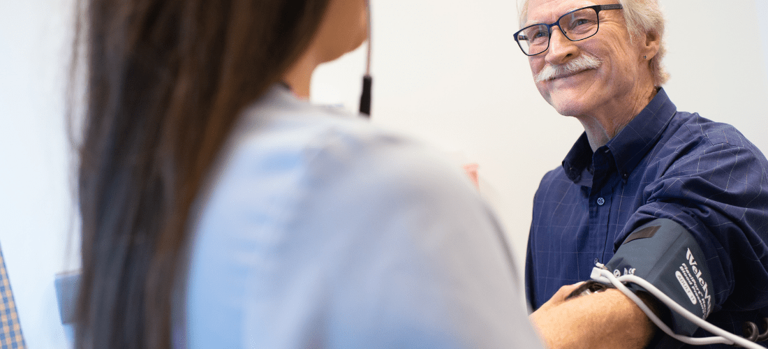 Primary care nurse taking blood pressure measurements | Doylestown Health